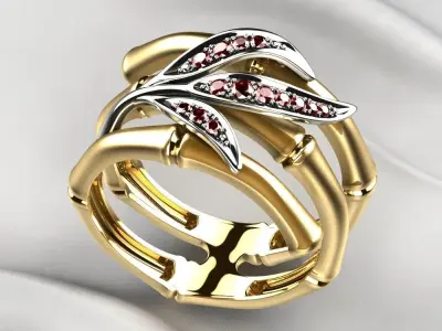 Carrera Bambu Style Gold Ring 3D print model