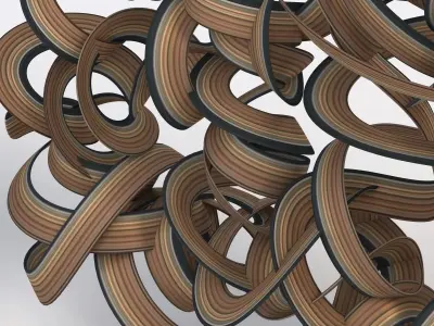 Ribbon Wall Sculpture 3D model