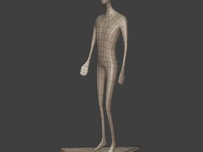 Abstract Man Figurine  Low-poly 3D model