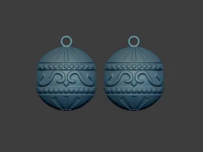 Christmas Ornament Earrings 3d Model 3D print model