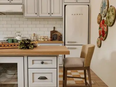 Country Cottage Kitchen Blender Scene 3D model