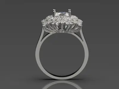 Flower Cocktail Ring jr00018 3D print model