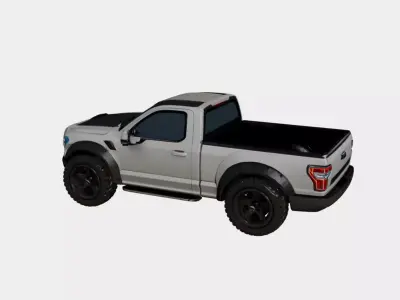 Low Stance Urban Performance Pickup Truck Custom Build 02 3D model