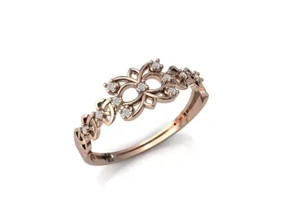 Women Ring Diamond Stone STL 3DM Lightweight Printable 3D print model 48