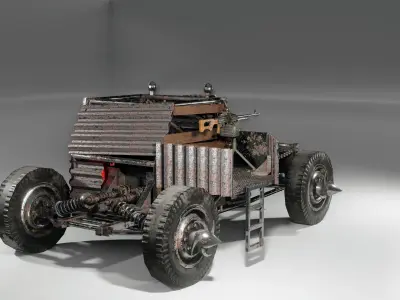 Apocalyptic buggy Low-poly 3D model