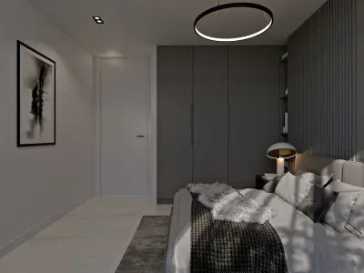 modern luxury bedroom-No 2 Low-poly 3D model