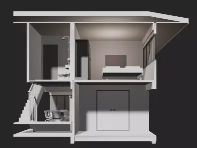 House in section cut 25-58 3D model