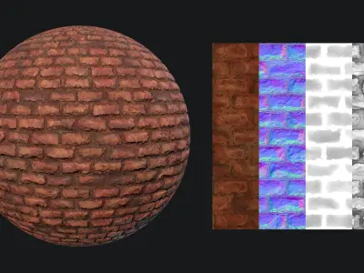 Brick PBR seamless material  Texture