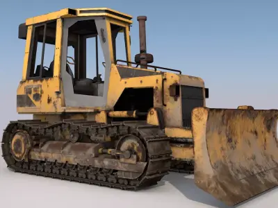 Construction Bulldozer 3D Model Low-poly 3D model