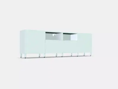 BESTA TV bench with doors and drawers 3 Low-poly 3D model