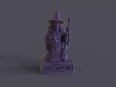 Halloween Witch Trophy 3D print model