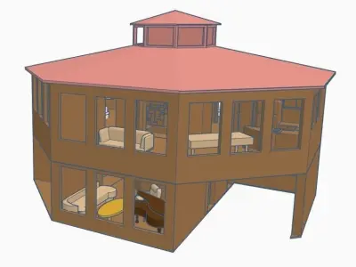 Octagon House 1-64 S Scale 3D print model