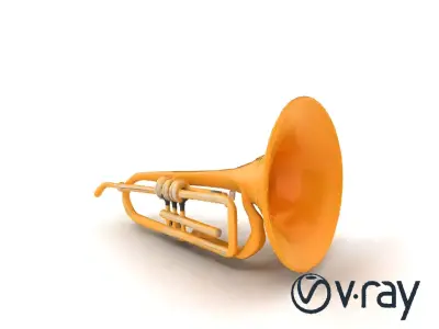 Tenor Trombone with Slide and Copper Bell model pack Low-poly 3D model