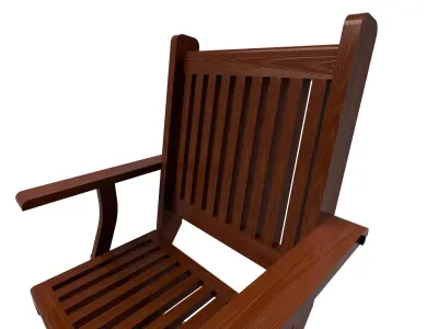 Wooden chair garden 3D model