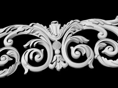 Central decor ornament for furniture 3D model 987
