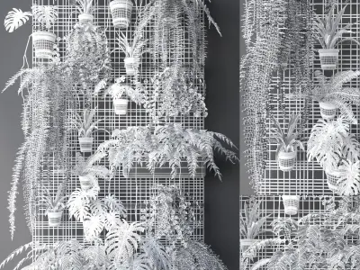 Wall Grid Plant Pot 3 3D model