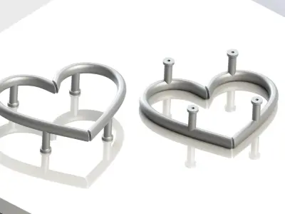 Furniture Handle Heart Design Model A 3D model