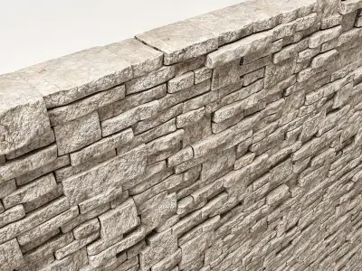 Brick stone wall block many n1  3D model