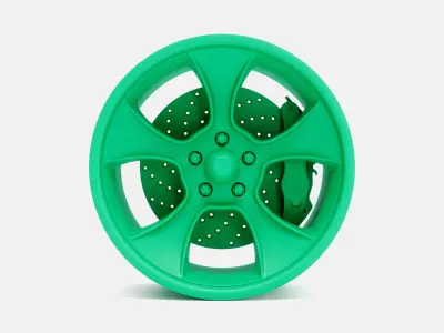 20x10 American Racing Gasser Wheel and Brake 3D print model