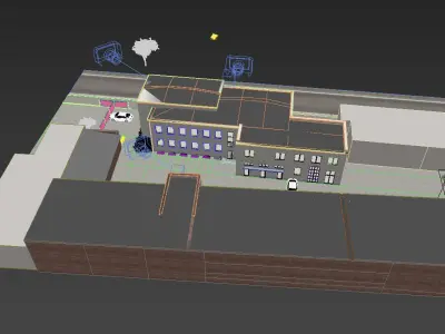 TWO  BUILDING BRICK TENEMENT HOUSE  AND  MANUFACTURE BIULDING  3D model