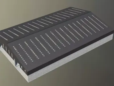 Warehouse with stock and bunker 3D model