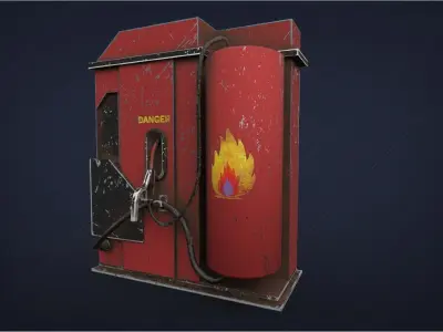 Filling Station Prop Low-poly 3D model