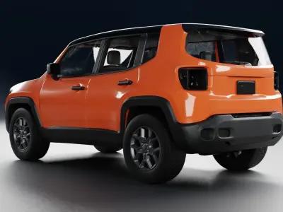 Jeep Renegade 2016 Low-poly 3D model