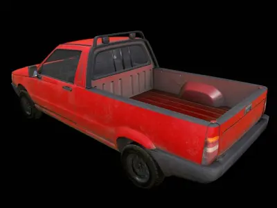 Fiat Fiorino pick up 1997 Low-poly 3D model