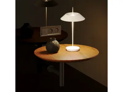 Headboard 2 bathroom with two mirrors and light 3D model