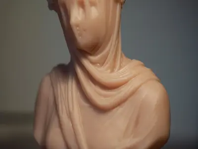 Classical Statue Bust - Veiled Vestal Virgin 3D print model