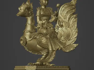 Saraswati 3d sculpture 3D print model