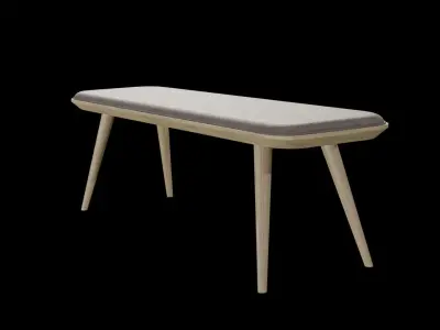Spine Wood Base Bench-Model 1717 v-01 Low-poly 3D model