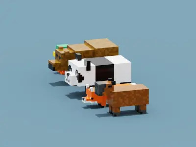 Minecraft Animals Low-poly 3D model