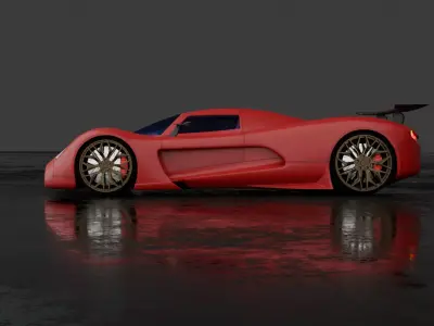 Hyper Car Low-poly 3D model