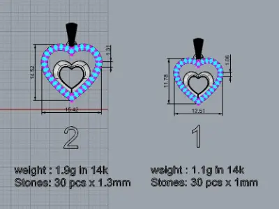 HEART PENDANT LOVE SIGN - Diamonds Valentines Day 3D print model