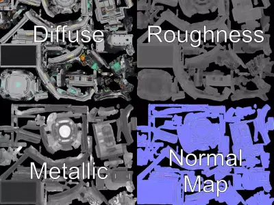 Futuristic Energy Core model pack Low-poly 3D model