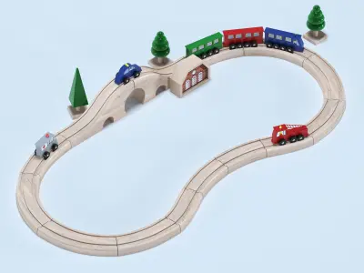 Toy railway 3D model