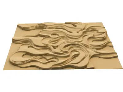 modern panel wall decor set wall relief mural CNC 95 3D model