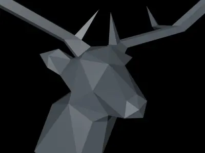 Low poly style deer 3D model