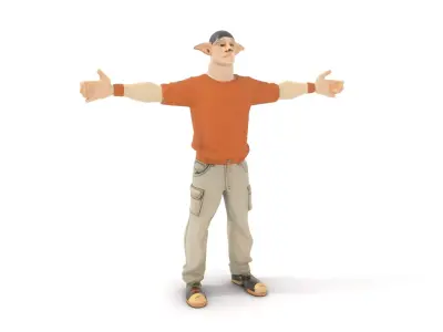 Fantasy Elf Character Model Pack with Casual Outfit Low-poly 3D model