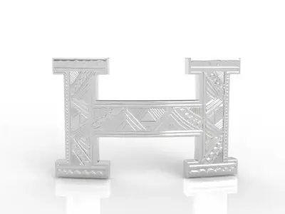 Designer H Belt Buckle 3D print model
