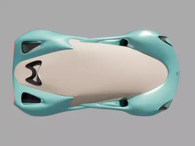 Aqua Sleek Futuristic Concept Car Low-poly 3D model