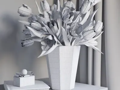 Tulip Flowers Low-poly 3D model