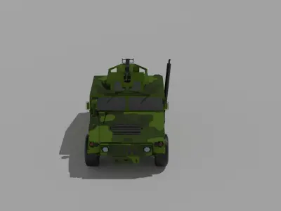 Humvee Green Army Vehicle 3D Model Low-poly 3D model