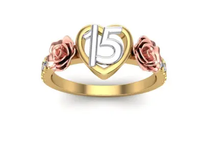 Rose And Heart Ring 3D print model
