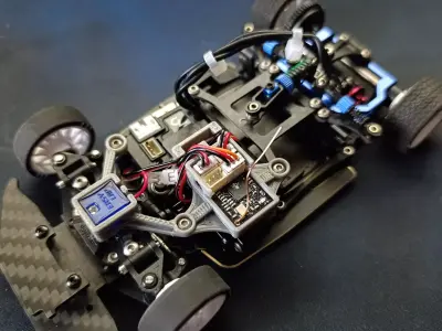 Support Receiver  Transponder  Cable Holder for 1-28 GLR RC Car 3D print model