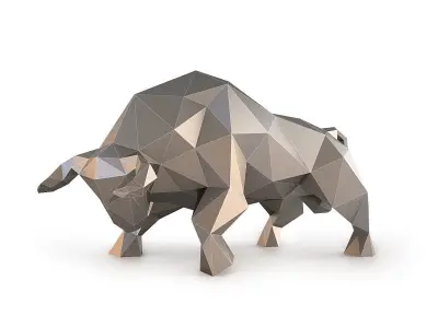 Low Poly Bull polygonal Low-poly 3D model