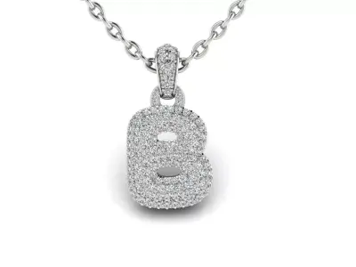 Alphabet Bubble B 3D print model