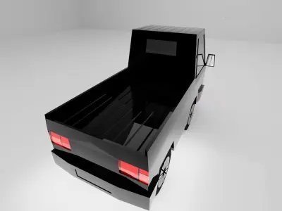 Truck with lights Low-poly 3D model