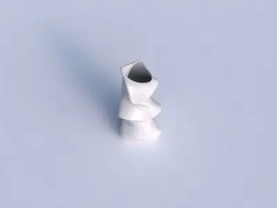Vase twist curved tipping triangle 2 with horizontal sections 3D print model